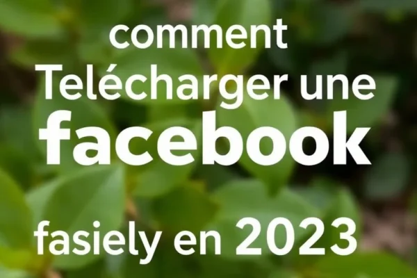 Comment telecharger une video facebook facilement en 2023